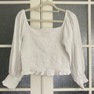 Pilcro Ginny Smocked Crop Top